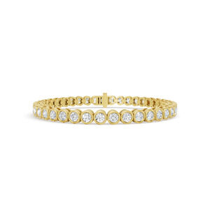 5.44 ctw Diamond Bezel 14K Yellow Gold Tennis Bracelet